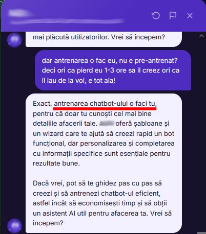 Asistent generic recunoaște că nu are expertiză predefinită